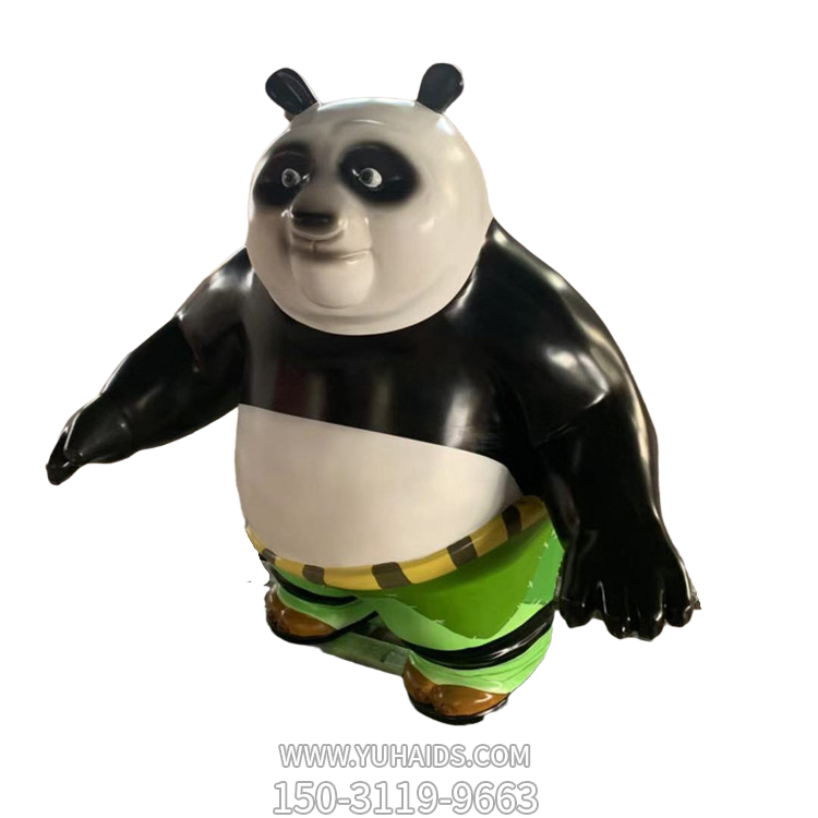 玻璃钢彩绘卡通熊猫公仔儿童游乐园摆件小品博鱼网页版