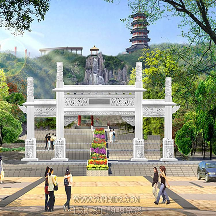 雄伟气派城镇大型石雕牌坊博鱼网页版