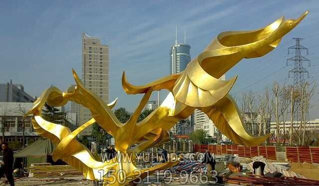 城市标志不锈钢大雁镀金博鱼网页版 城市标志不锈钢大雁镀金博鱼网页版