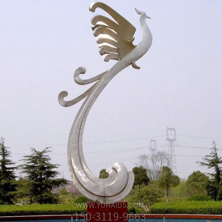 户外广场大型不锈钢抽象凤凰博鱼网页版