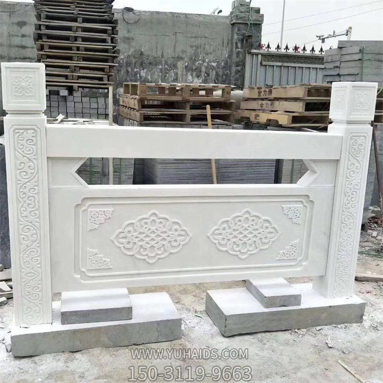 寺院摆放汉白玉浮雕花纹仿古石栏板博鱼网页版