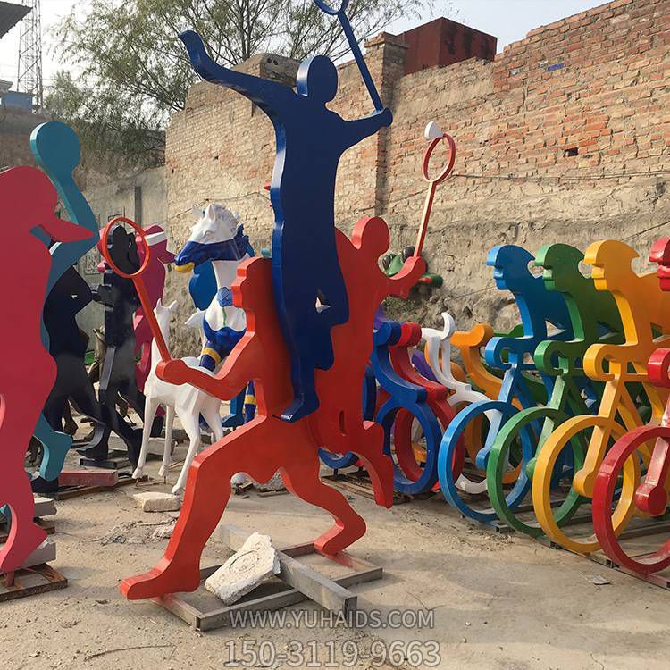 不锈钢彩绘剪影运功人物摆件博鱼网页版