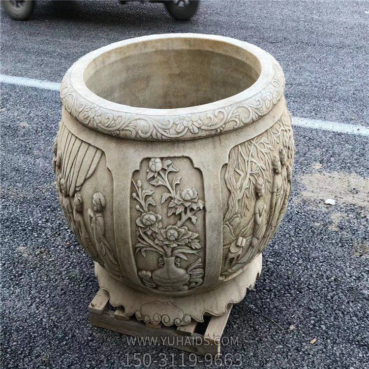 汉白玉做旧石雕水缸博鱼网页版