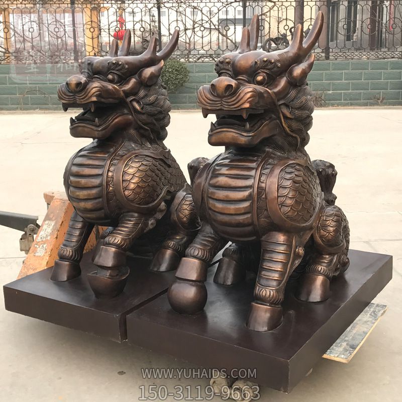 户外酒店不锈钢仿铜神兽麒麟博鱼网页版
