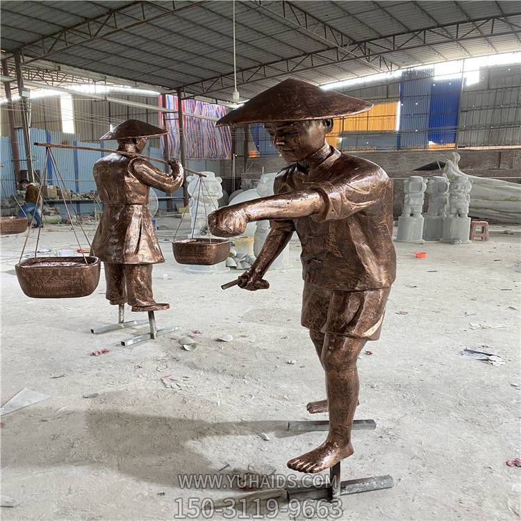 玻璃钢仿铜园林景观民俗小品人物博鱼网页版