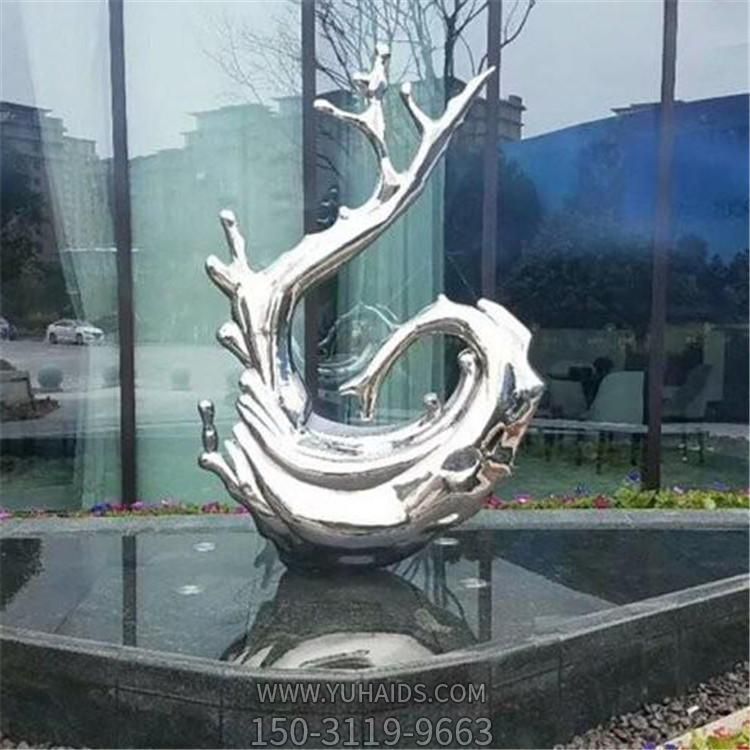 不锈钢浪花博鱼网页版，园林水景装饰景观摆件