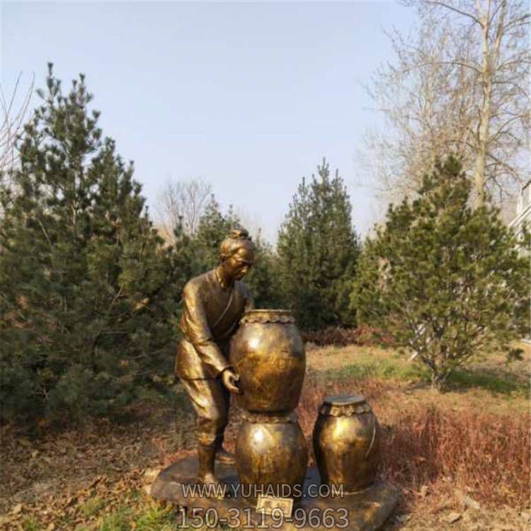 酒厂展区摆放玻璃钢仿铜酒文化主题人物小品博鱼网页版