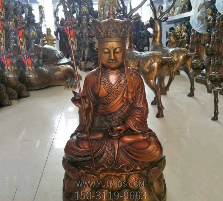 寺庙铜雕坐式菩萨地藏王博鱼网页版