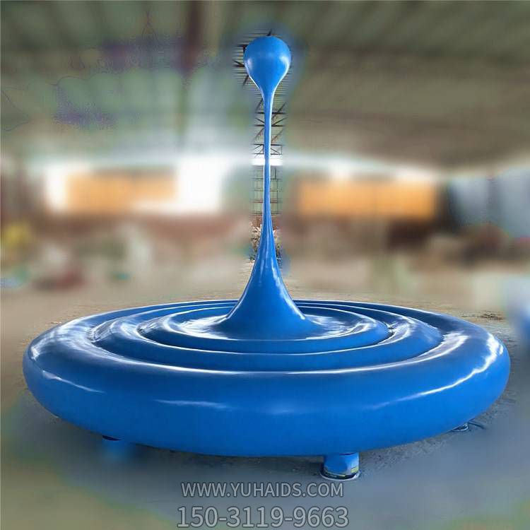 别墅园林户外水池玻璃钢喷漆蓝色创意水滴博鱼网页版