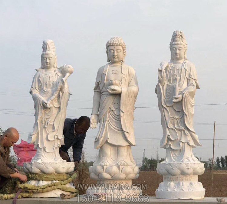 大理石石雕寺庙西方三圣博鱼网页版