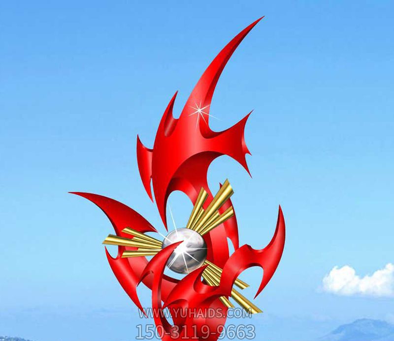 文化广场镂空形象不锈钢火苗博鱼网页版