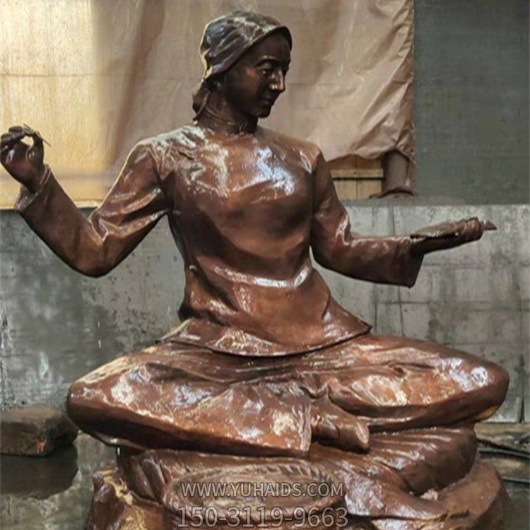 玻璃钢仿铜园林景观摆件人物博鱼网页版
