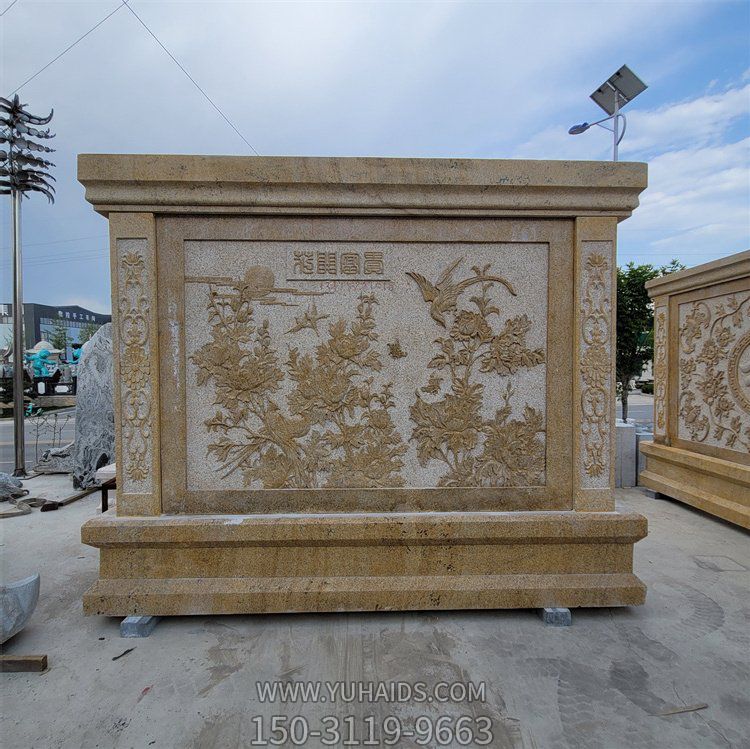 石雕影壁墙青石雕墙中式别墅庭院屏风门口摆件博鱼网页版