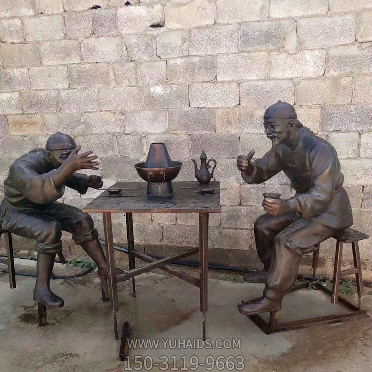 民俗情景玻璃钢仿铜情景人物博鱼网页版