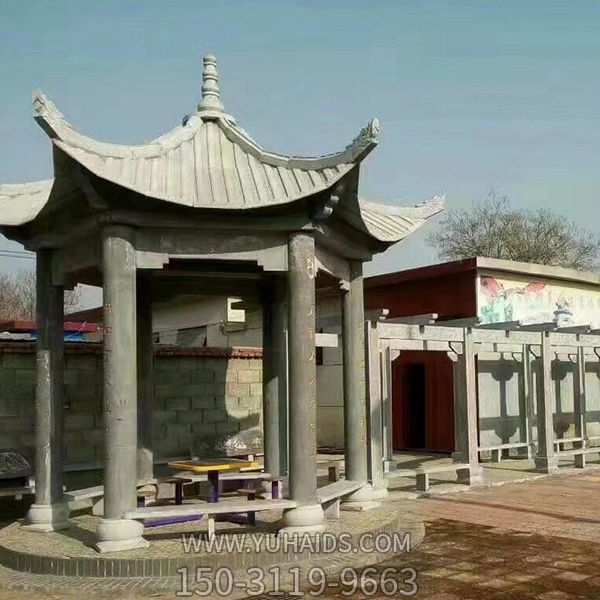 庭院摆放仿古建筑长廊青石凉亭博鱼网页版