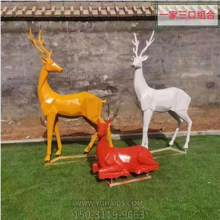 玻璃钢彩绘户外园林景观抽象几何梅花鹿博鱼网页版