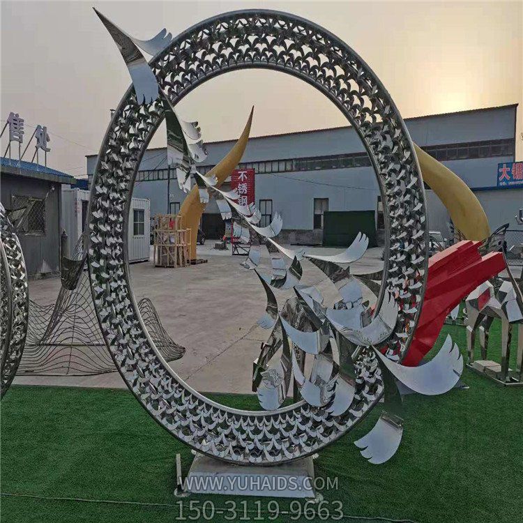 不锈钢镂空户外园林景观抽象创意圆环摆件博鱼网页版