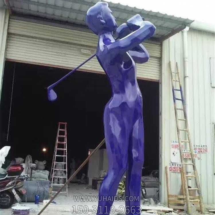 园林户外玻璃钢抽象打高尔夫的人物博鱼网页版