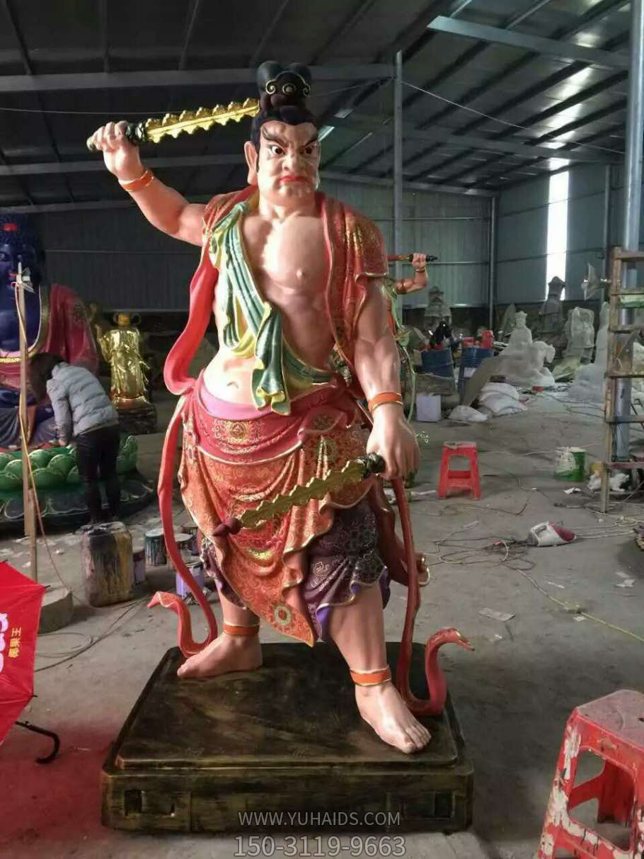 玻璃钢彩绘寺庙哼哈二将博鱼网页版