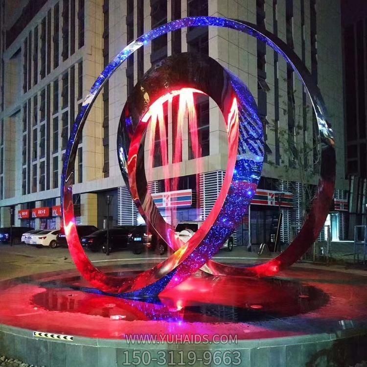 大型不锈钢发光圆环广场亮化景观博鱼网页版