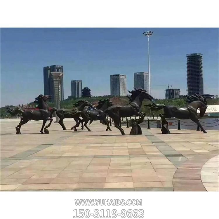 广场摆放青铜铸造奔腾马动物景观博鱼网页版