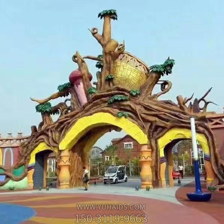 玻璃钢卡通儿童主题乐园迎宾门头树枝拱门博鱼网页版