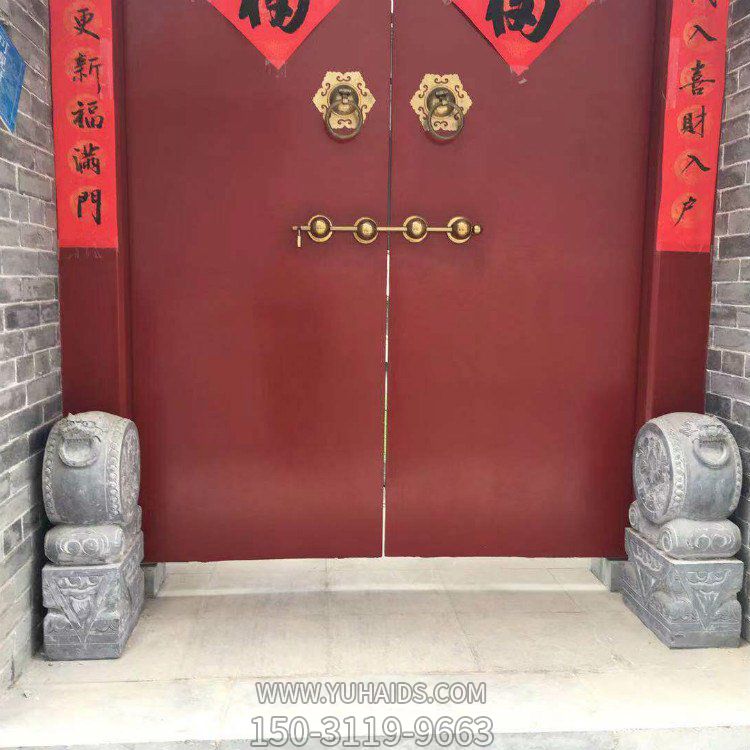 庭院门口青石石雕仿古做旧抱鼓石博鱼网页版