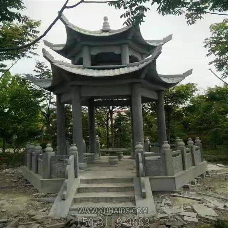 户外园林景观青石大理石石雕双层凉亭博鱼网页版摆件
