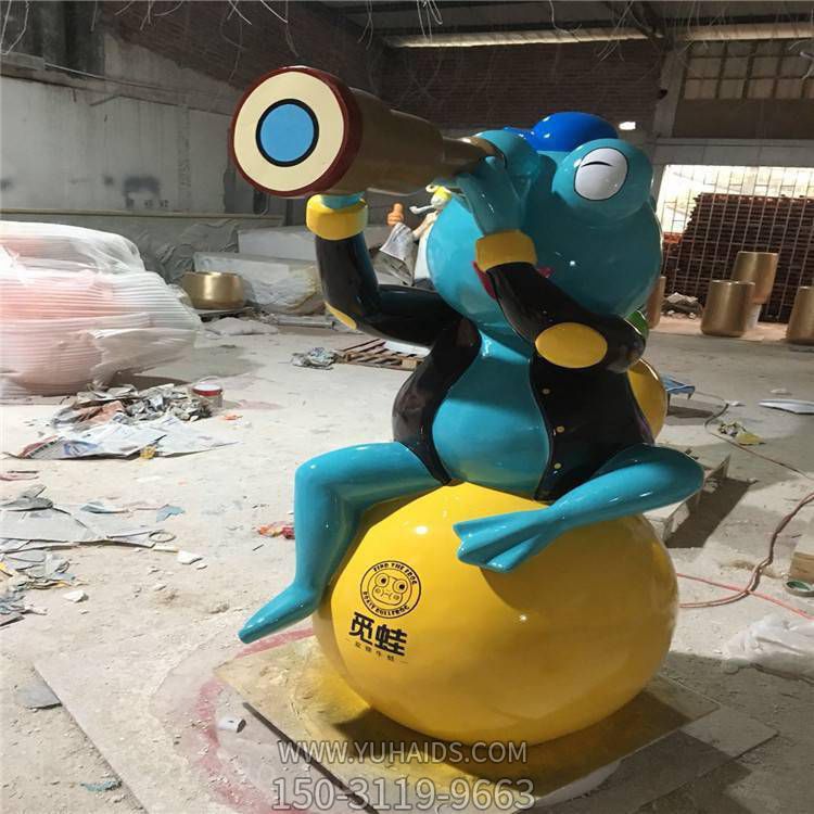 店铺定制摆放玻璃钢卡通青蛙小品吉祥物博鱼网页版