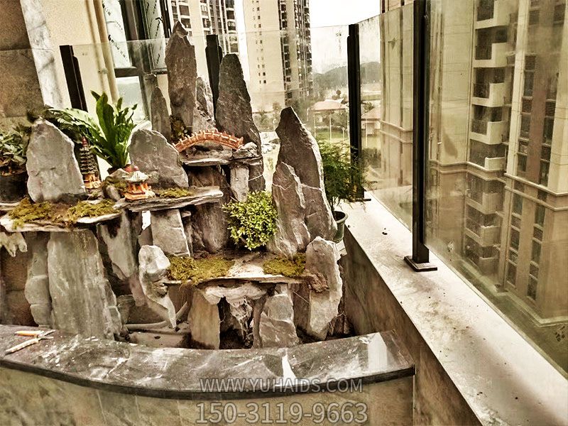 阳台平台假山流水景观博鱼网页版