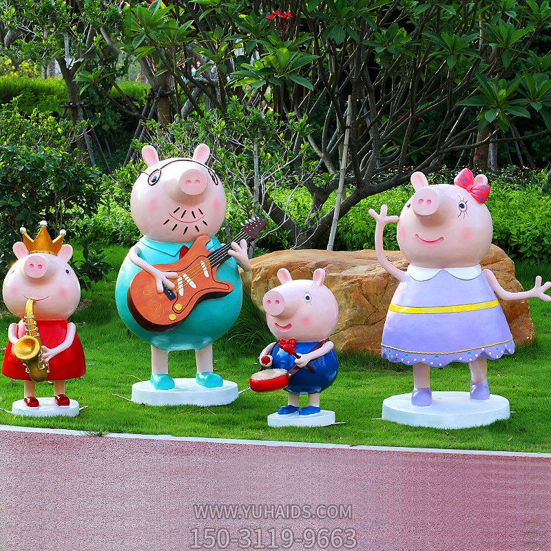 公园里摆放的演奏乐器的玻璃钢彩绘佩奇博鱼网页版