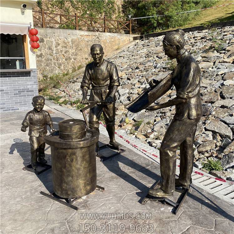 公园景区玻璃钢仿铜园林农耕人物情景小品博鱼网页版