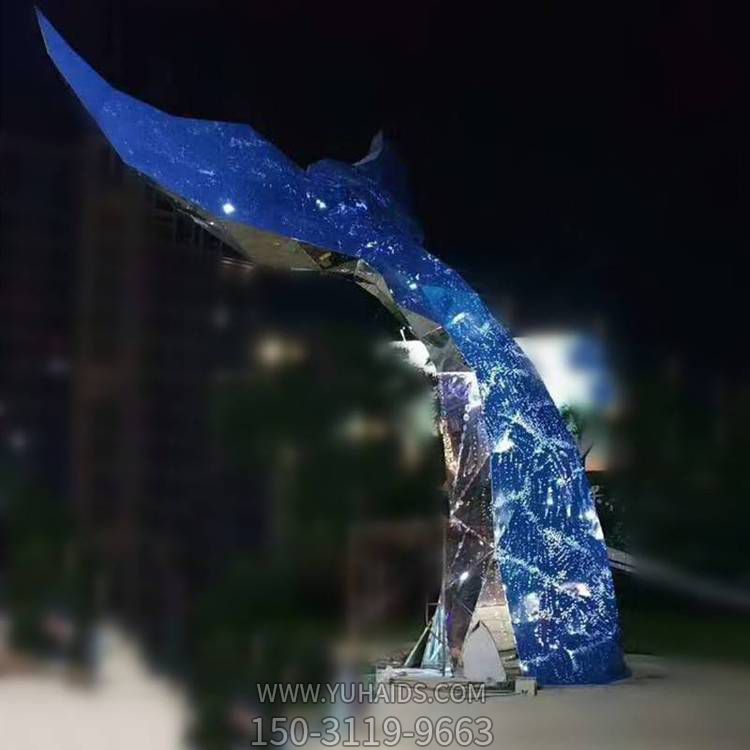 夜晚照明不锈钢抽象创意户外大型景观博鱼网页版