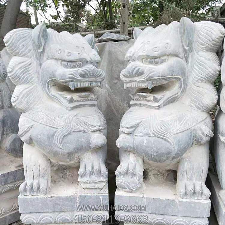 庭院小区门口大型大理石石雕狮子博鱼网页版