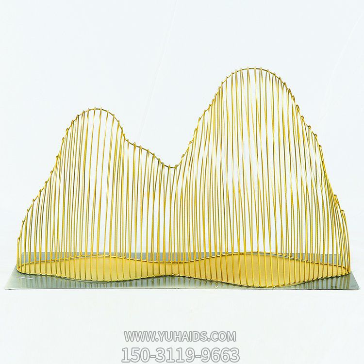 小区酒店水池喷泉装饰不锈钢条形假山景观摆件博鱼网页版