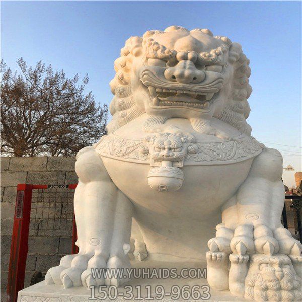 景点酒店门前摆放汉白玉狮子博鱼网页版