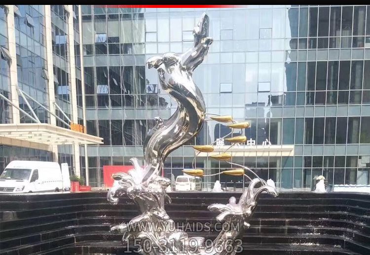 别墅喷漆装饰摆件大型不锈钢海浪浪花博鱼网页版