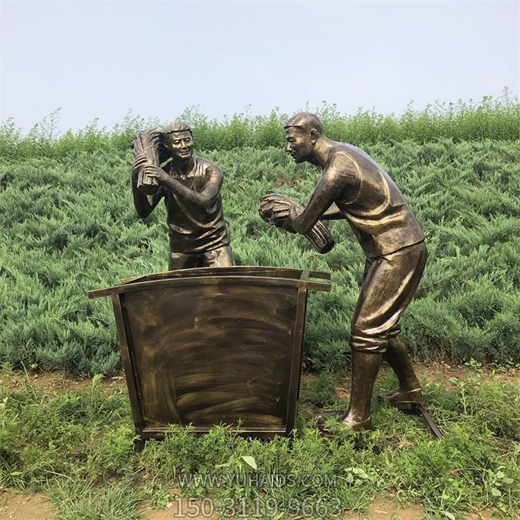 丰收户外园林玻璃钢仿铜人物博鱼网页版