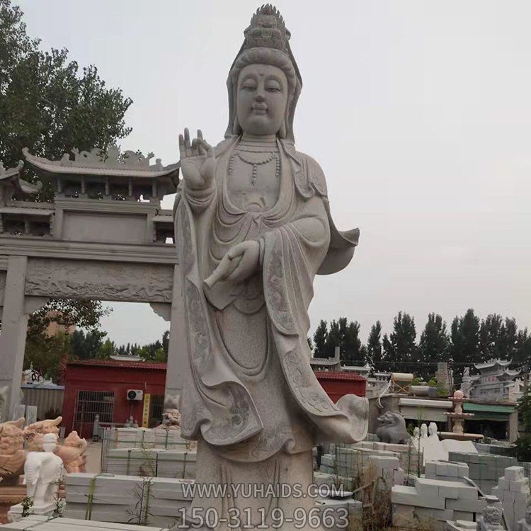 宗教寺庙景区景点大型大理石砂石石雕滴水观音博鱼网页版