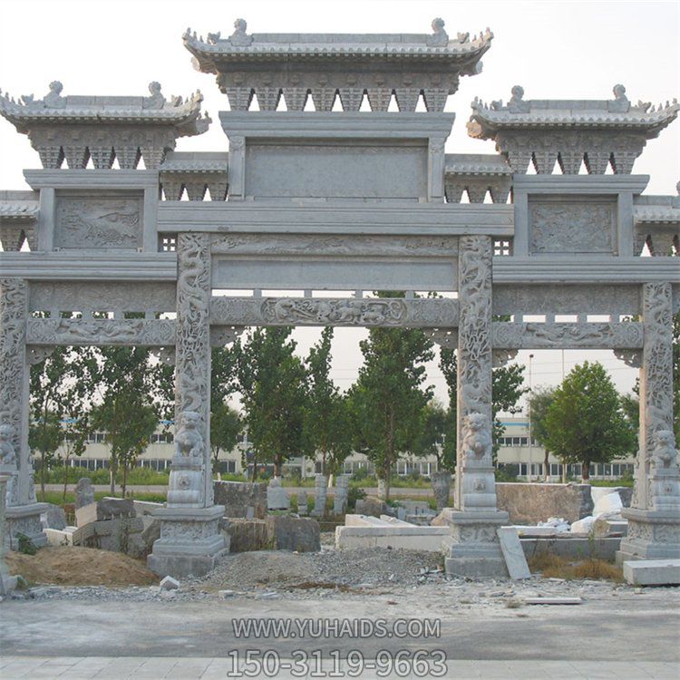 广场园林仿古青石大型中式石雕门楼博鱼网页版