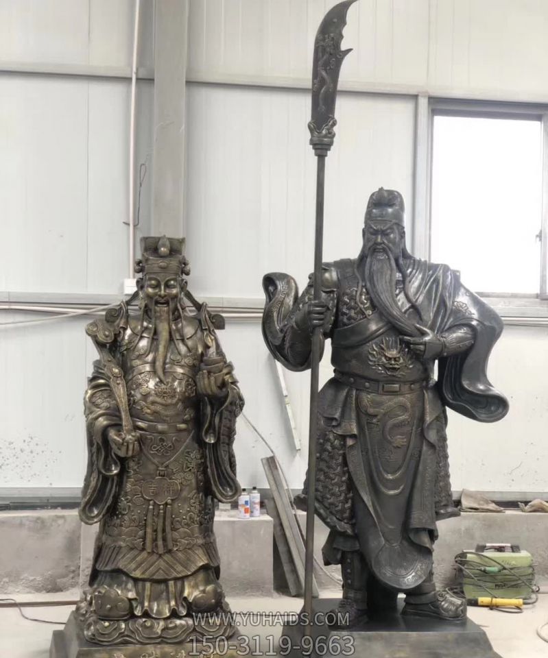 户外景区大型景观不锈钢仿铜关公博鱼网页版