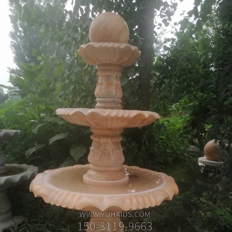 晚霞红户外庭院风水球多层喷泉摆件博鱼网页版