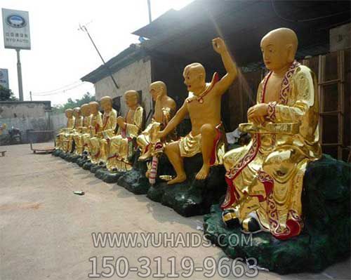 十八罗汉博鱼网页版-景区大型景观玻璃钢彩绘十八罗汉博鱼网页版