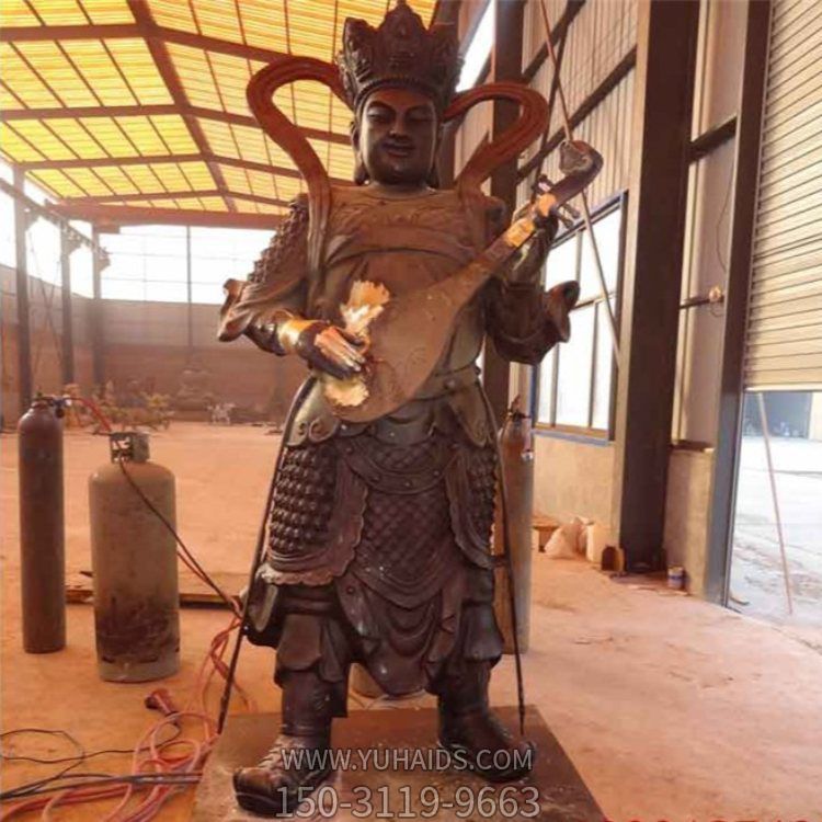 寺庙摆放大型玻璃钢仿铜四大天王雕像博鱼网页版