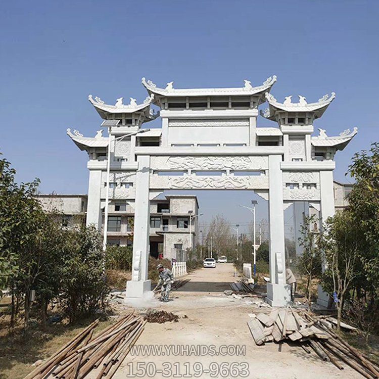 户外村口大型石雕牌坊博鱼网页版