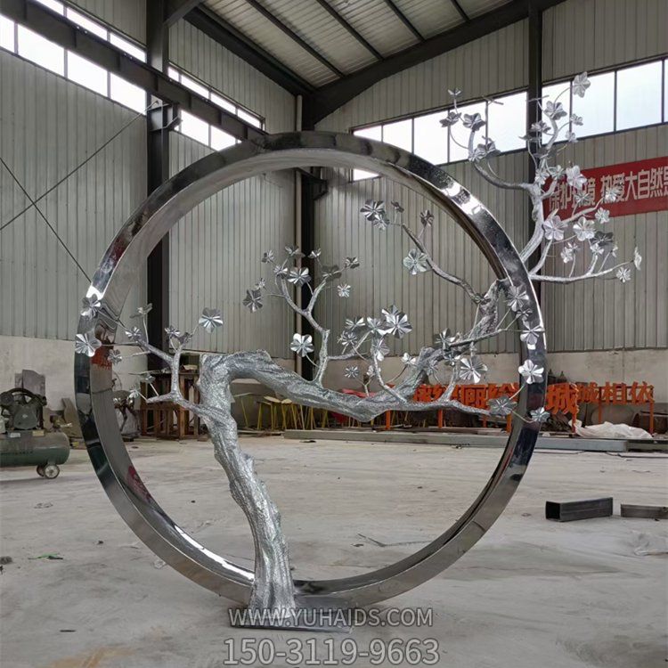 不锈钢镜面几何户外树枝圆环博鱼网页版