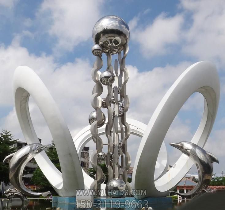 大型广场不锈钢个性海豚博鱼网页版