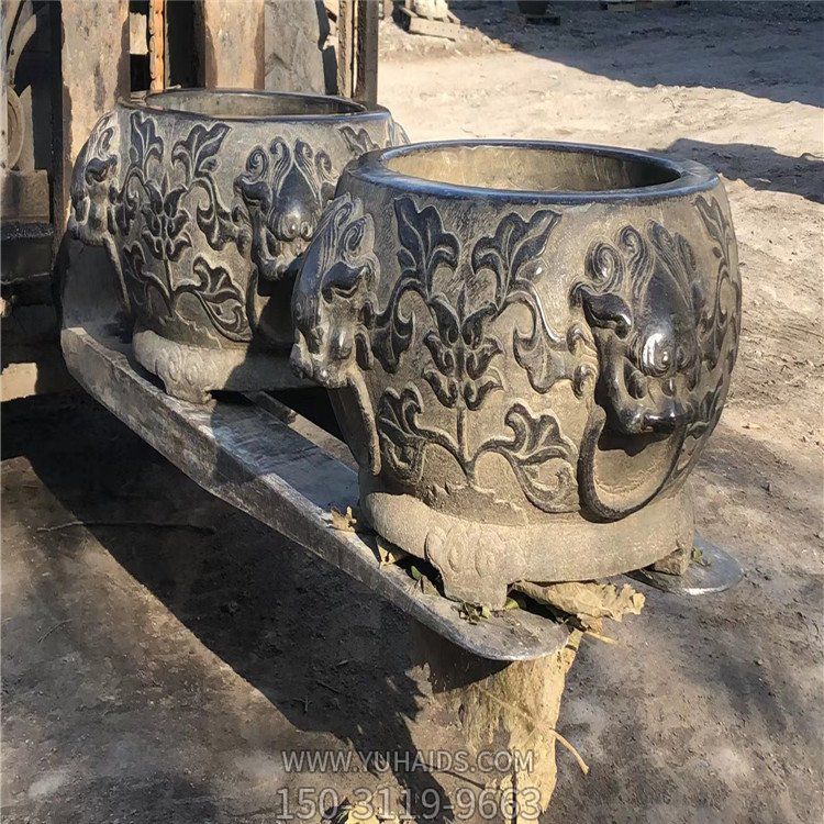 庭院大理石浮雕花纹仿古老石缸博鱼网页版