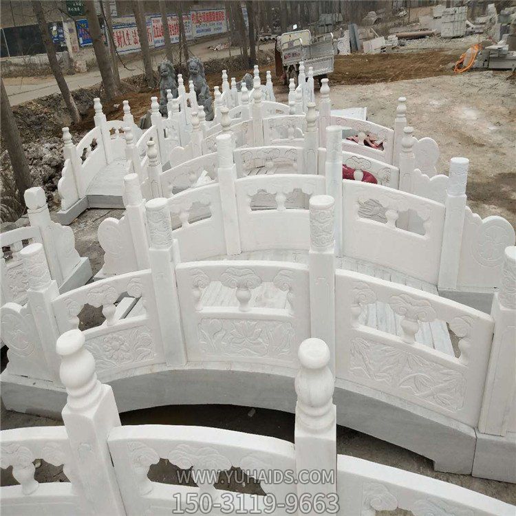 汉白玉石拱桥园林庭院鱼池流水造景石雕栏杆小石桥博鱼网页版