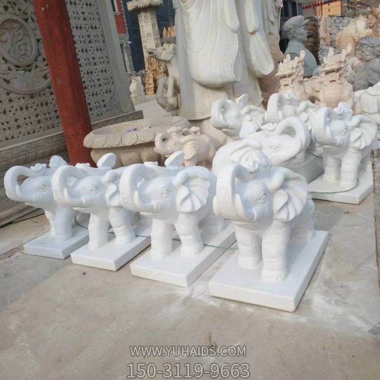 庭院定制酒店大门两侧摆放大理石大象博鱼网页版